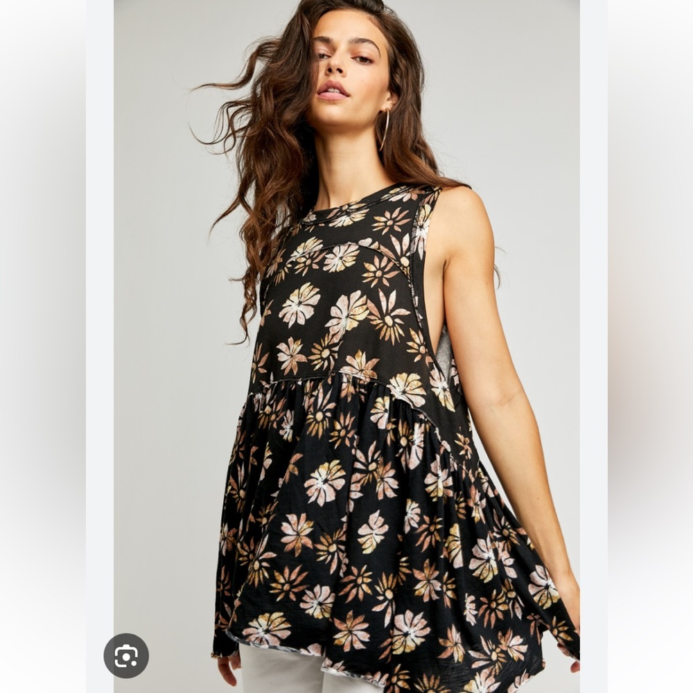 Free People Dark Combo Madison Tank Print